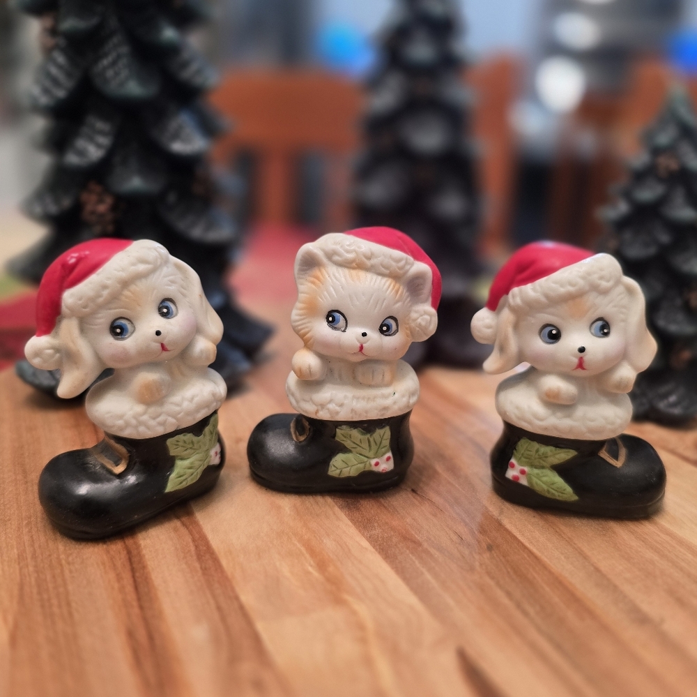 HOMCO Set of 3 Vintage Christmas Figurines 1980s